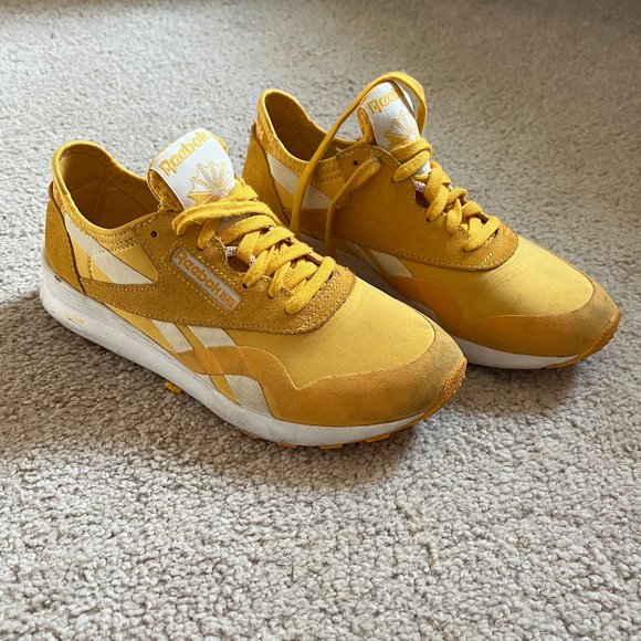 *Reebok* Yellow Classic Nylon Sneakers | Fierce Gold & White | 6.5 | Gently Used - Picture 2 of 12